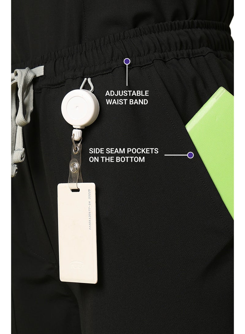 KNYA Ecoflex Women's Scrub suit | 5 Pocket | 4 Way stretch | Athleisure Work Wear |For Doctors(2XL, Black) - Image 4